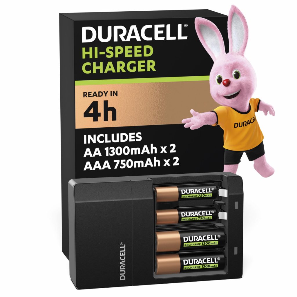 DURACELL DU101 Caricabatterie 4 ore con 2 AA + 2 AAA