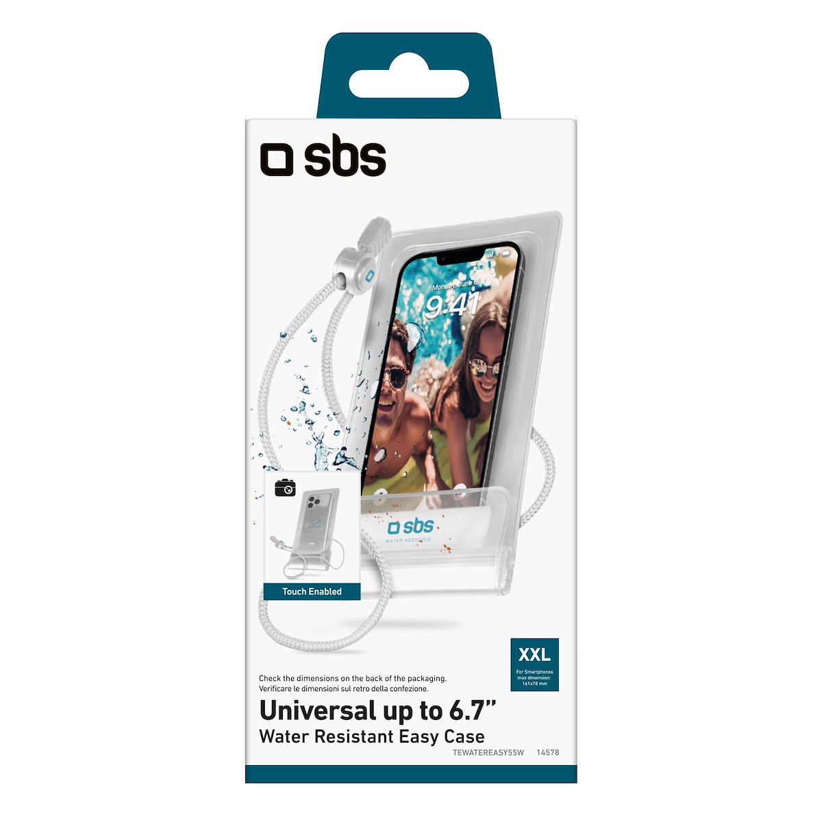 SBS TEWATEREASY55W Custodia Universale Impermeabile Fino 6.7 Pollici Bianco - immagine 5