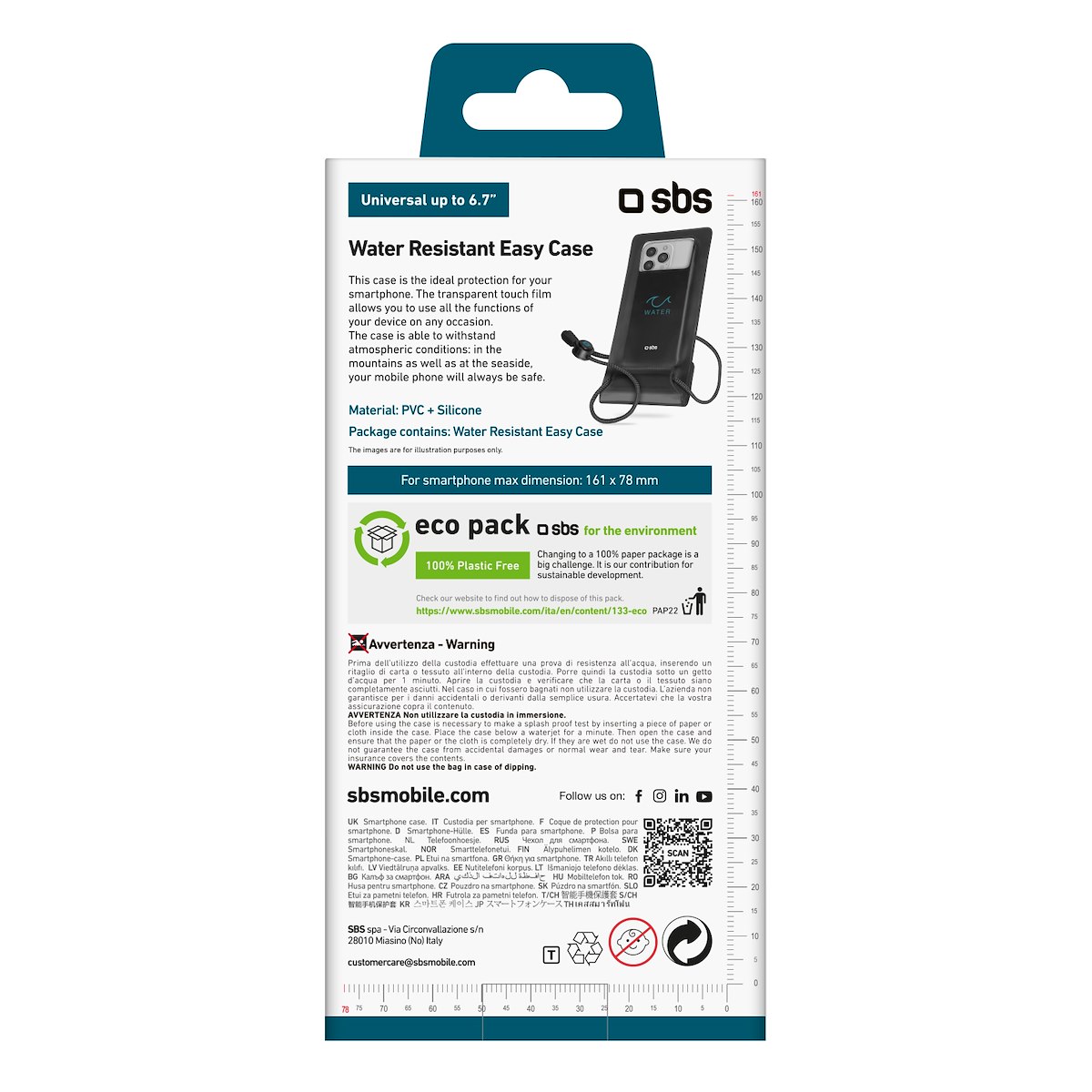 SBS TEWATEREASY55K Custodia Universale Impermeabile Fino A 6.7 Pollici Nero - immagine 4