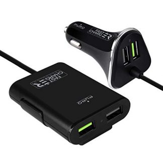 PURO FCCH2USB2HUB68BLK Caricabatterie Auto Fast 2USB + 2 Port Hub USB Nero