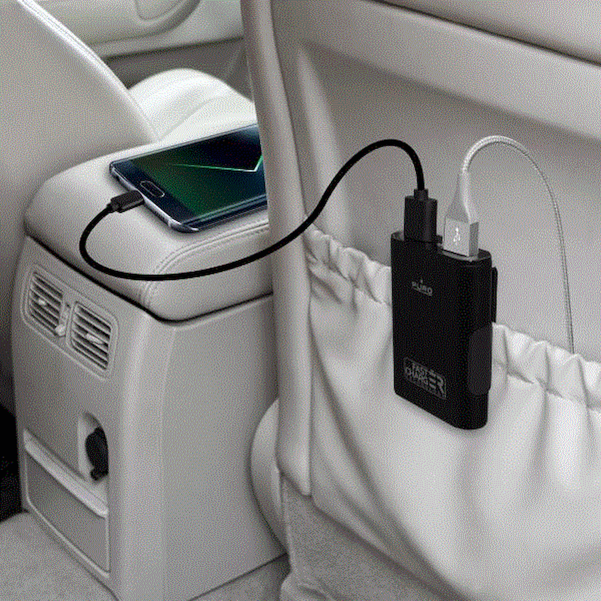 PURO FCCH2USB2HUB68BLK Caricabatterie Auto Fast 2USB + 2 Port Hub USB Nero - Image 6