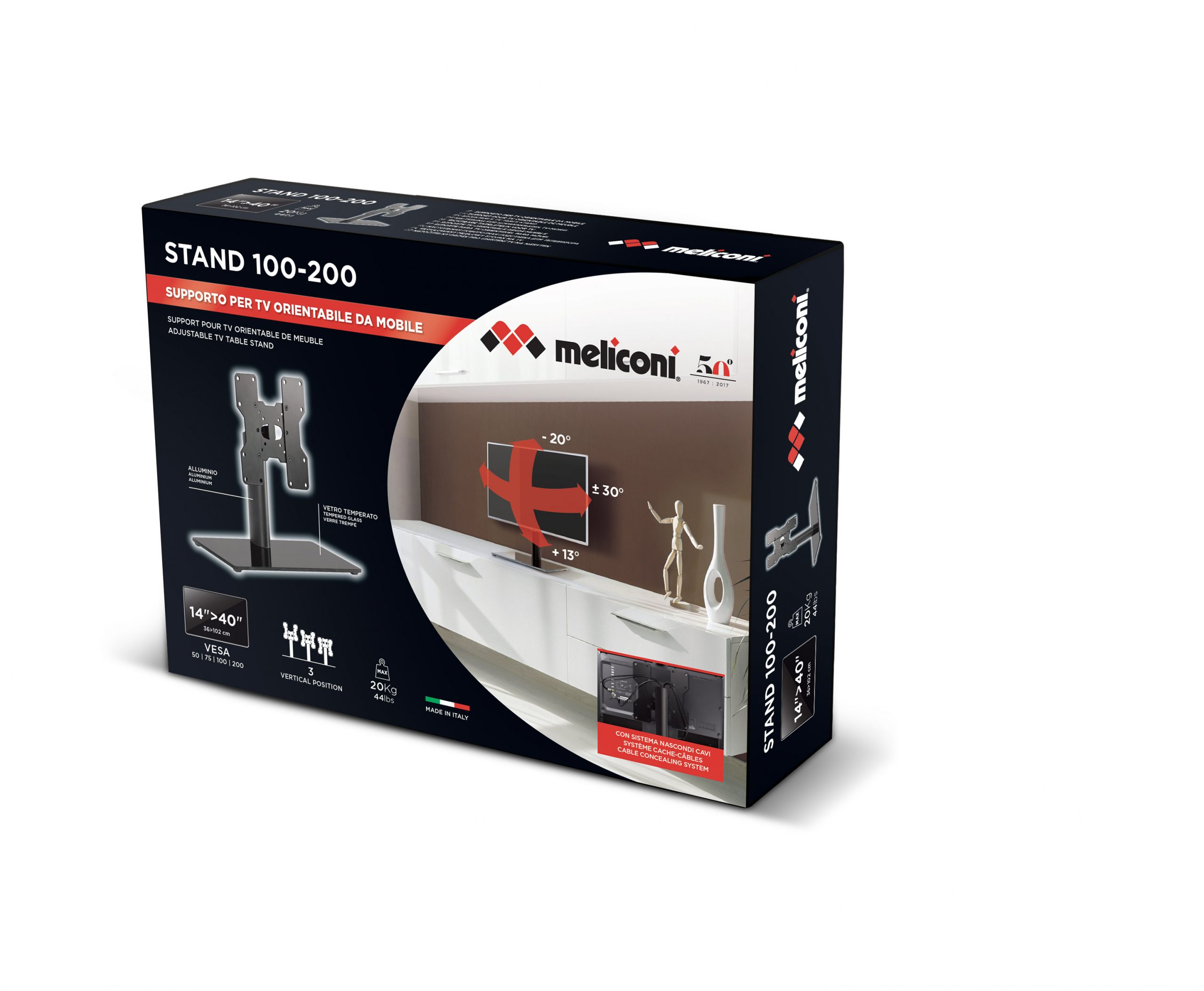 Meliconi Stand 200 Supporto TV da Tavolo da 14 a 32 Pollici Portata Max 20KG - Image 5
