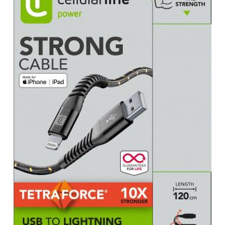 CELLULAR LINE TETRACABMFI1MK Cavo USB Kevlar Apple Nero Ricarica Dati