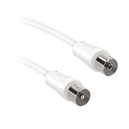 EKON ECAN50MFW Cavo antenna 9.5mm M-F con adattatore 5m bianco
