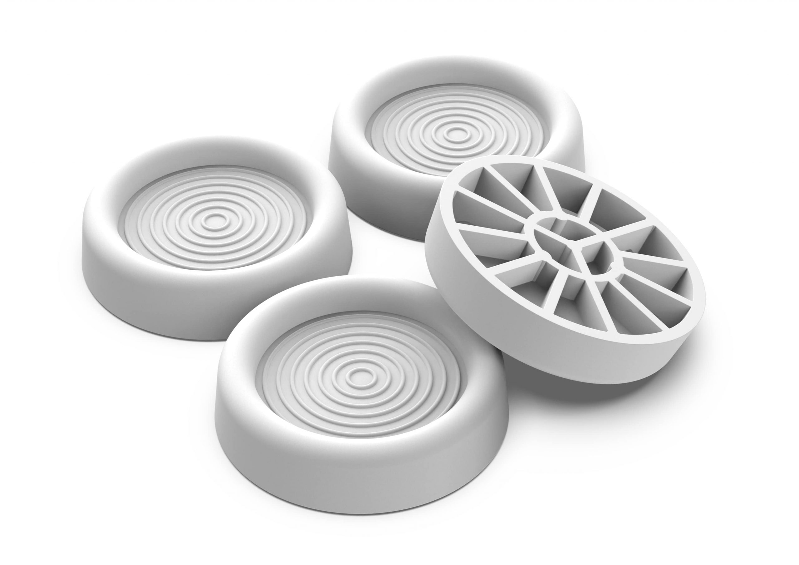 MELICONI 656102 Piedini Antivibrazione Lavatrice Asciugatrice Set 4 Pezzi Bianco