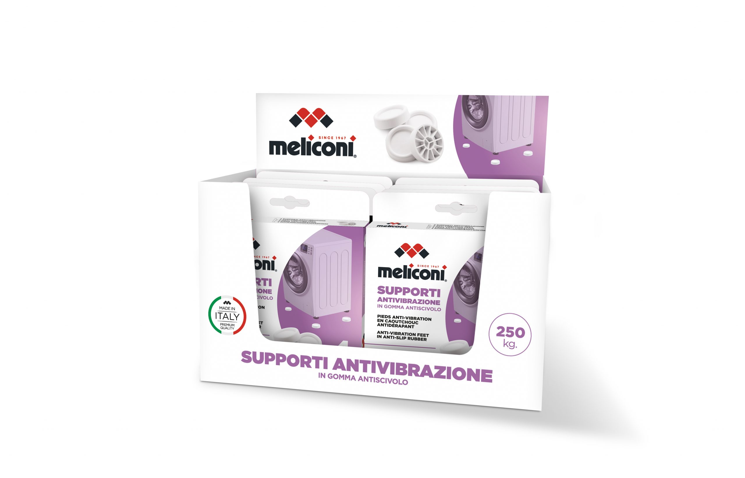 MELICONI 656102 Piedini Antivibrazione Lavatrice Asciugatrice Set 4 Pezzi Bianco - Image 6