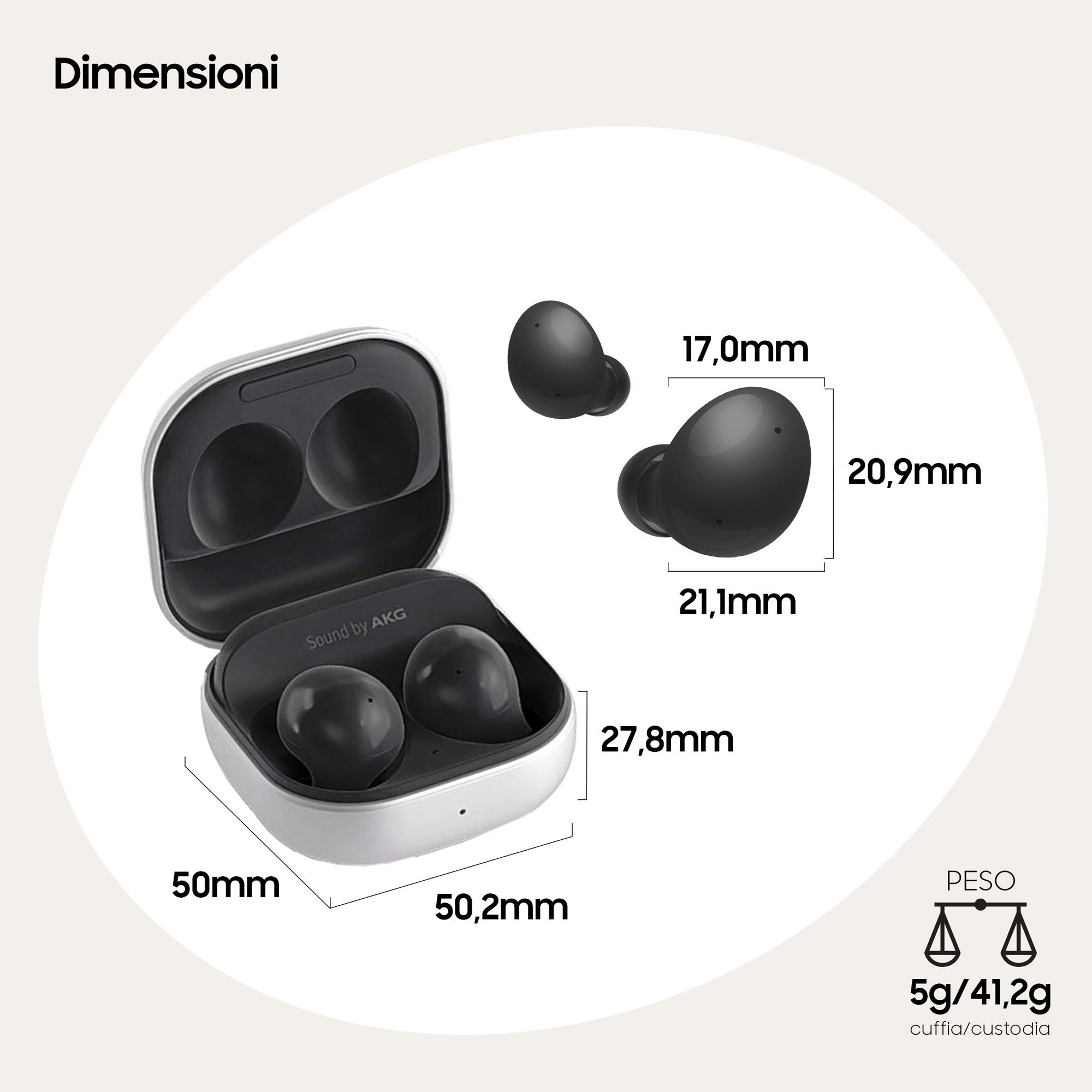 Samsung Galaxy Buds2 SMR177NZKAITV Auricolari Graphite Bluetooth - Image 2