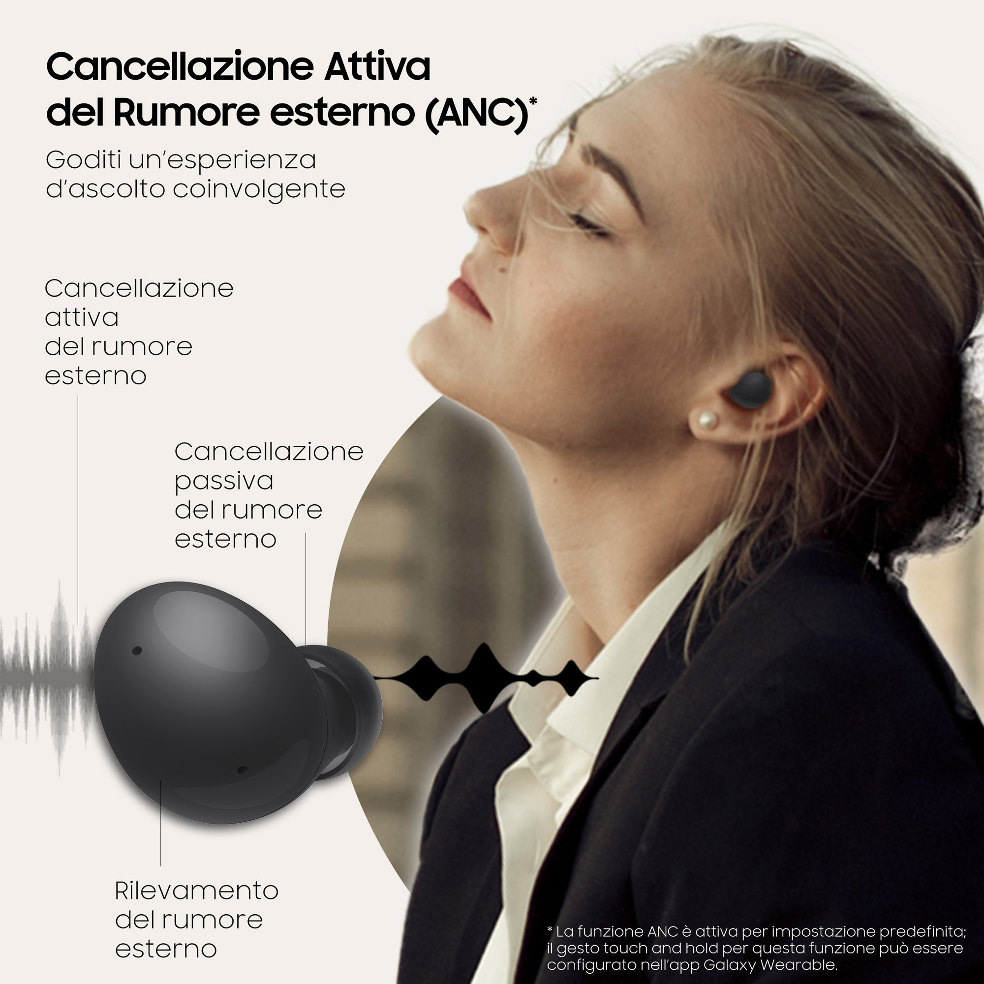 Samsung Galaxy Buds2 SMR177NZKAITV Auricolari Graphite Bluetooth - Image 4