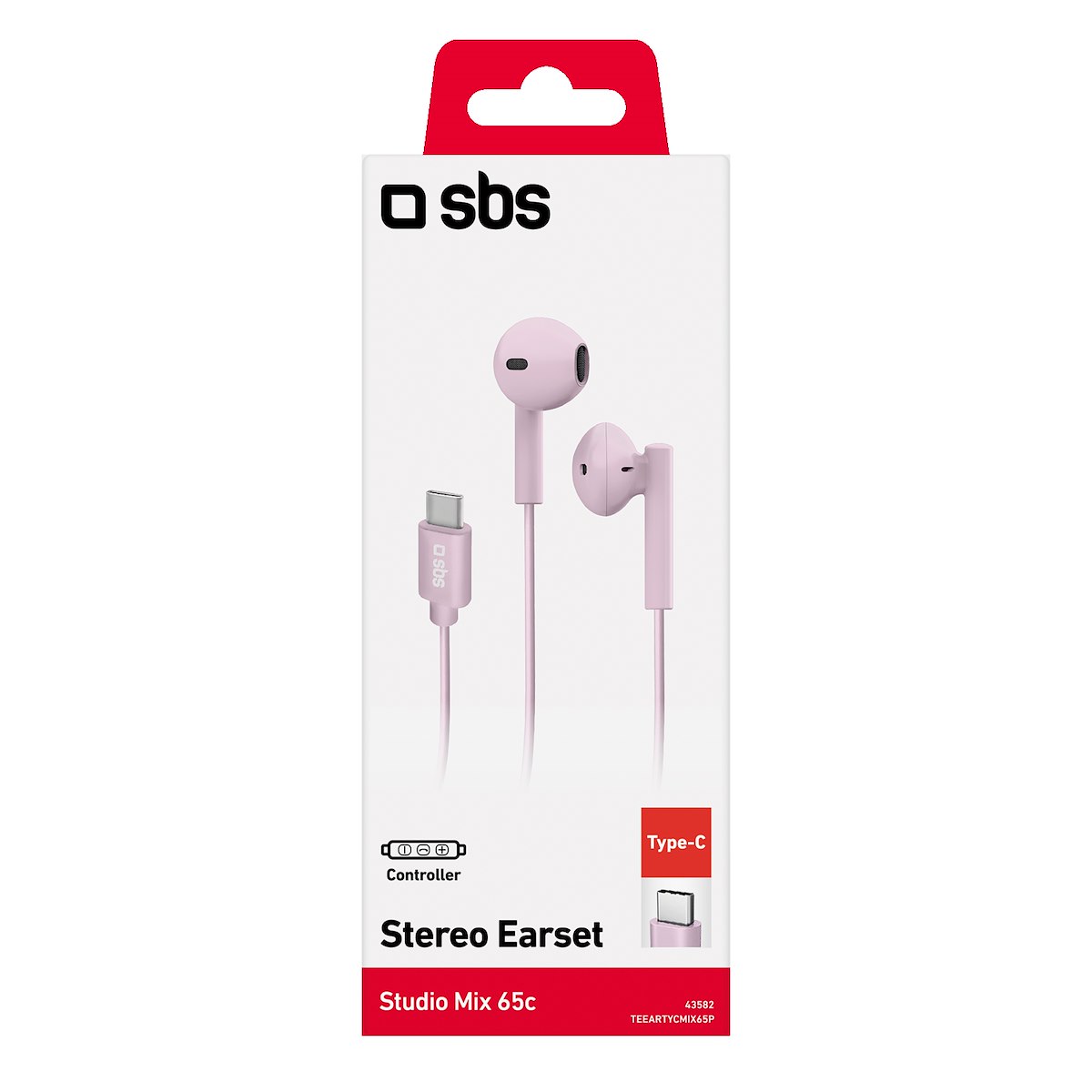SBS TEEARTYCMIX65P Cuffie Auricolari Con Microfono Type C Rosa - immagine 2