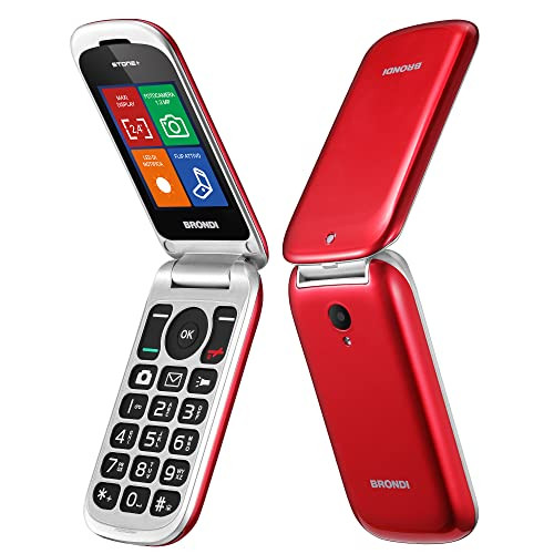 BRONDI STONEPIUROSSO Cellulare Flip QB 2.4" Dual SIM BT 1.3MP LED Rosso
