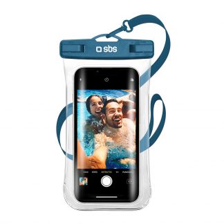 SBS TEWATERSELFIEB Custodia Impermeabile Smartphone Subacquea IPX8 Blu