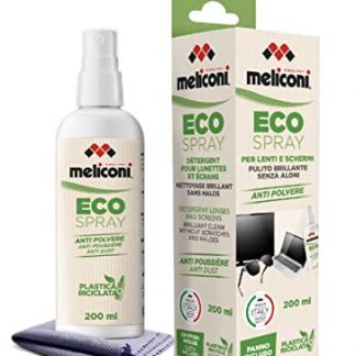 MELICONI 621021 Kit Pulizia Schermi Eco Spray Panno Microfibra