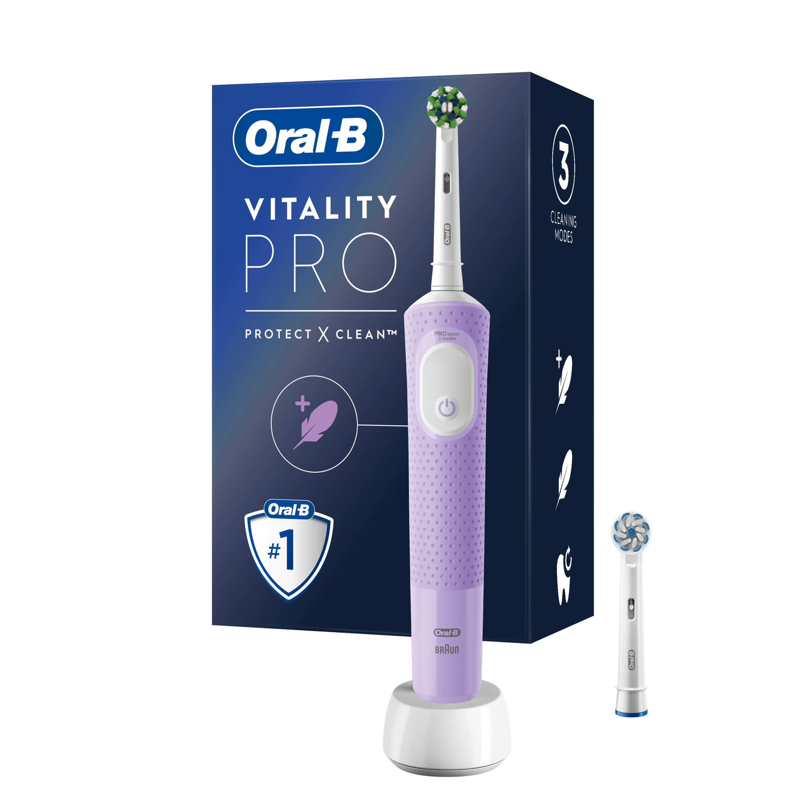Oral-B Vitality Pro Lilla Spazzolino Elettrico con Tecnologia di Pulizia 2D - Image 2