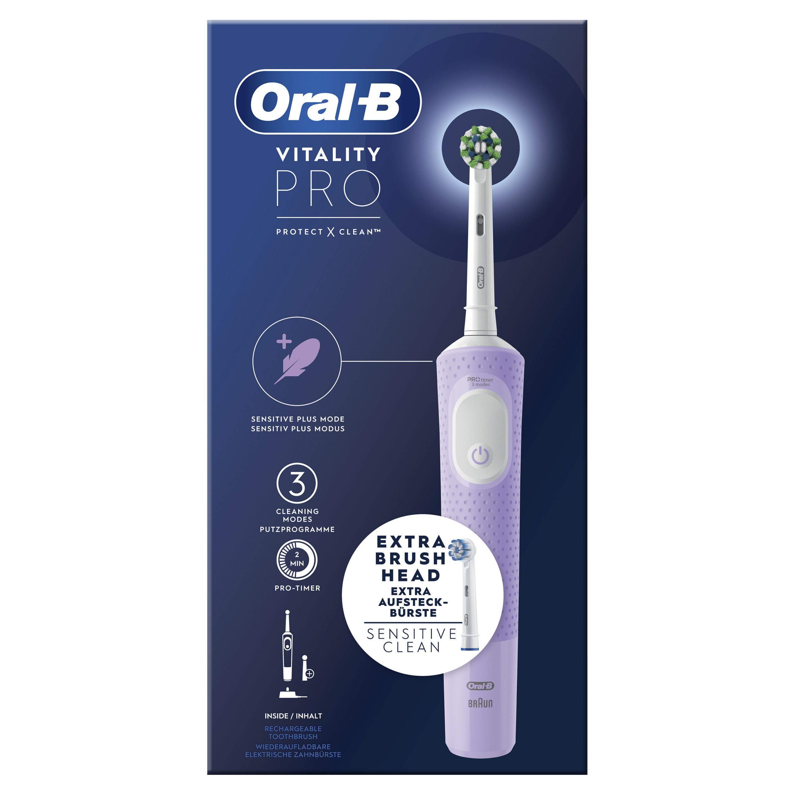 Oral-B Vitality Pro Lilla Spazzolino Elettrico con Tecnologia di Pulizia 2D - Image 3