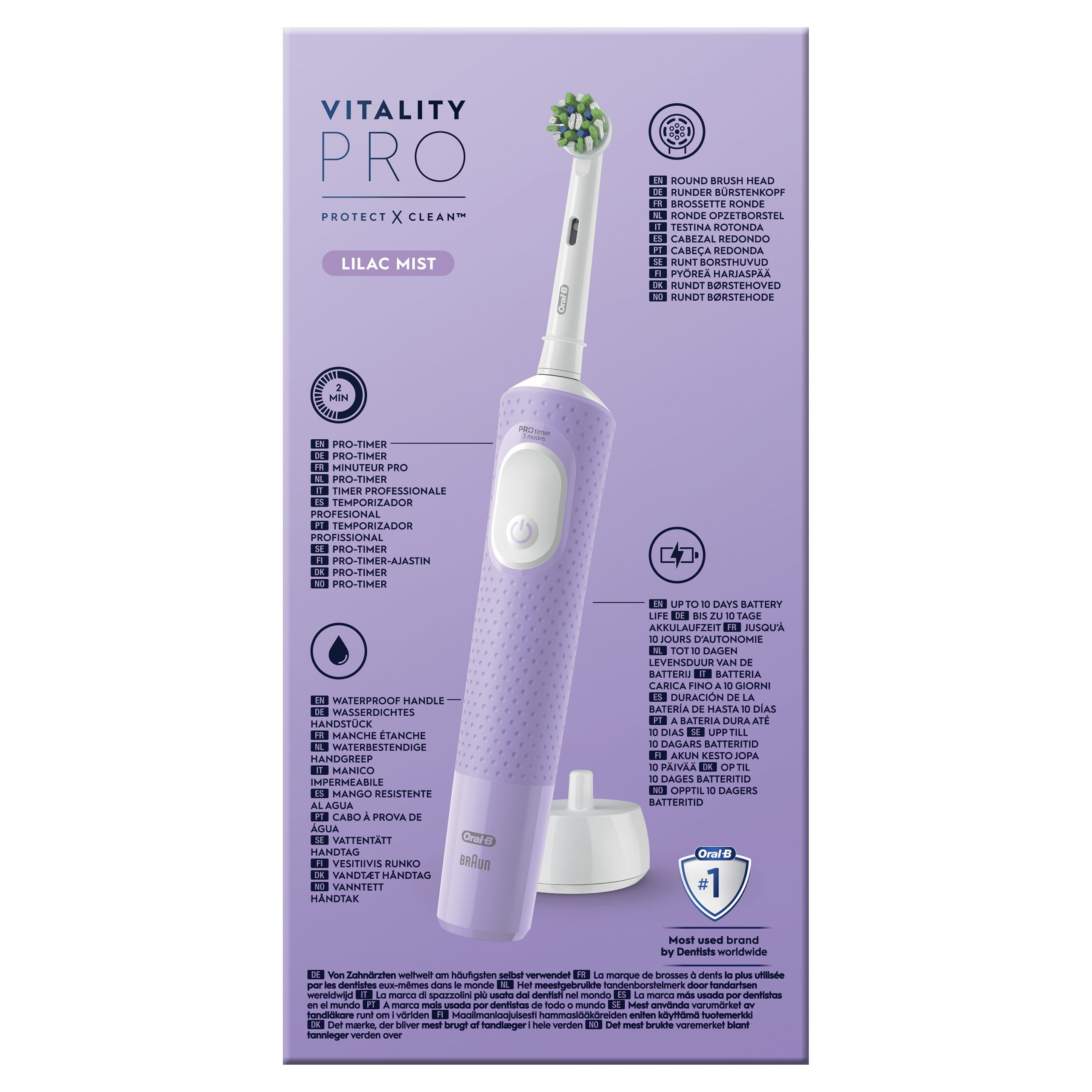Oral-B Vitality Pro Lilla Spazzolino Elettrico con Tecnologia di Pulizia 2D - Image 7