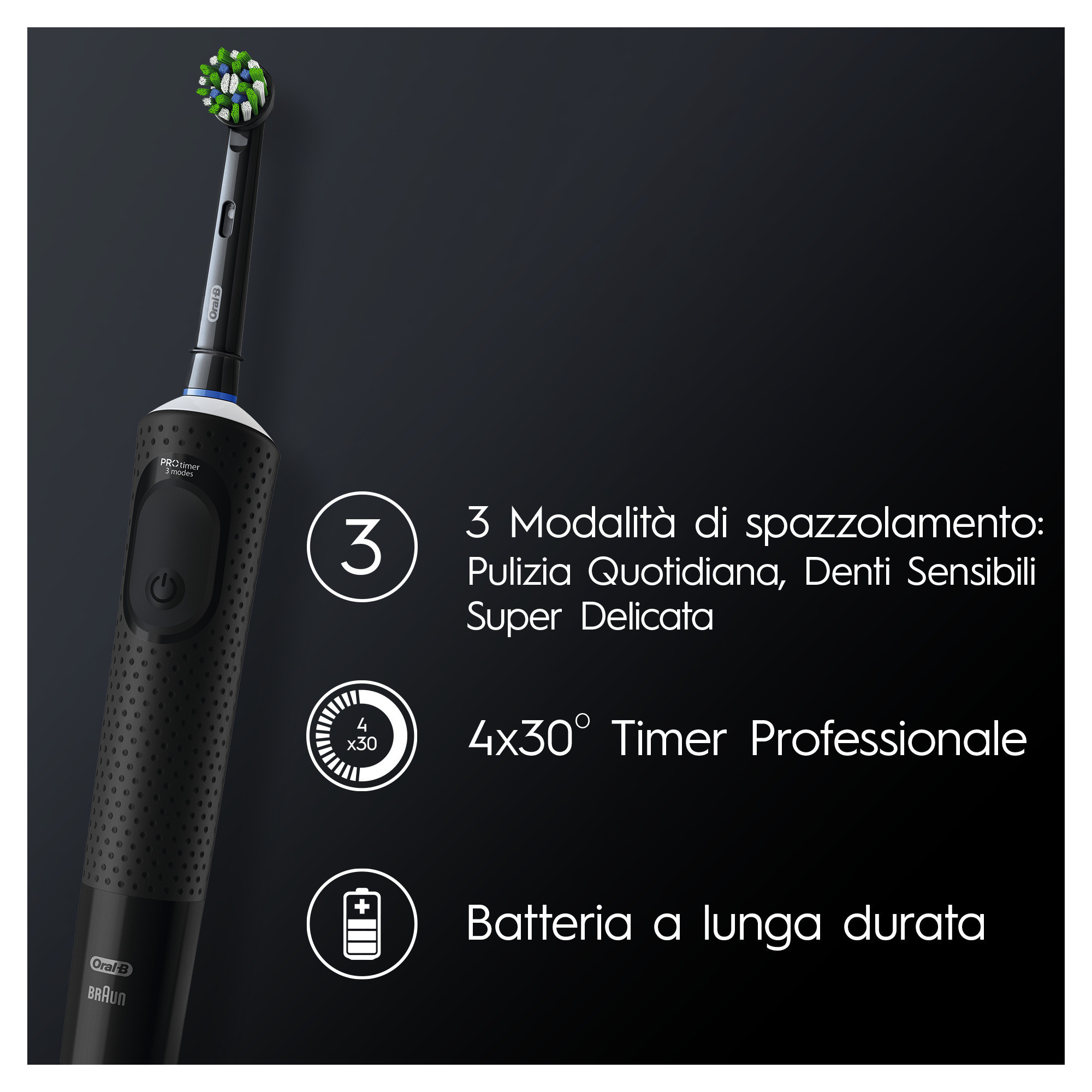 Oral-B Vitality Pro Nero Spazzolino Elettrico con Tecnologia di Pulizia 2D - Image 7