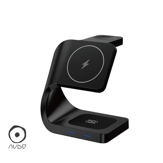 NUDO TC00W02142NDNE Caricabatterie Wireless 15W MagSafe Energy Tower 3in1 Nero