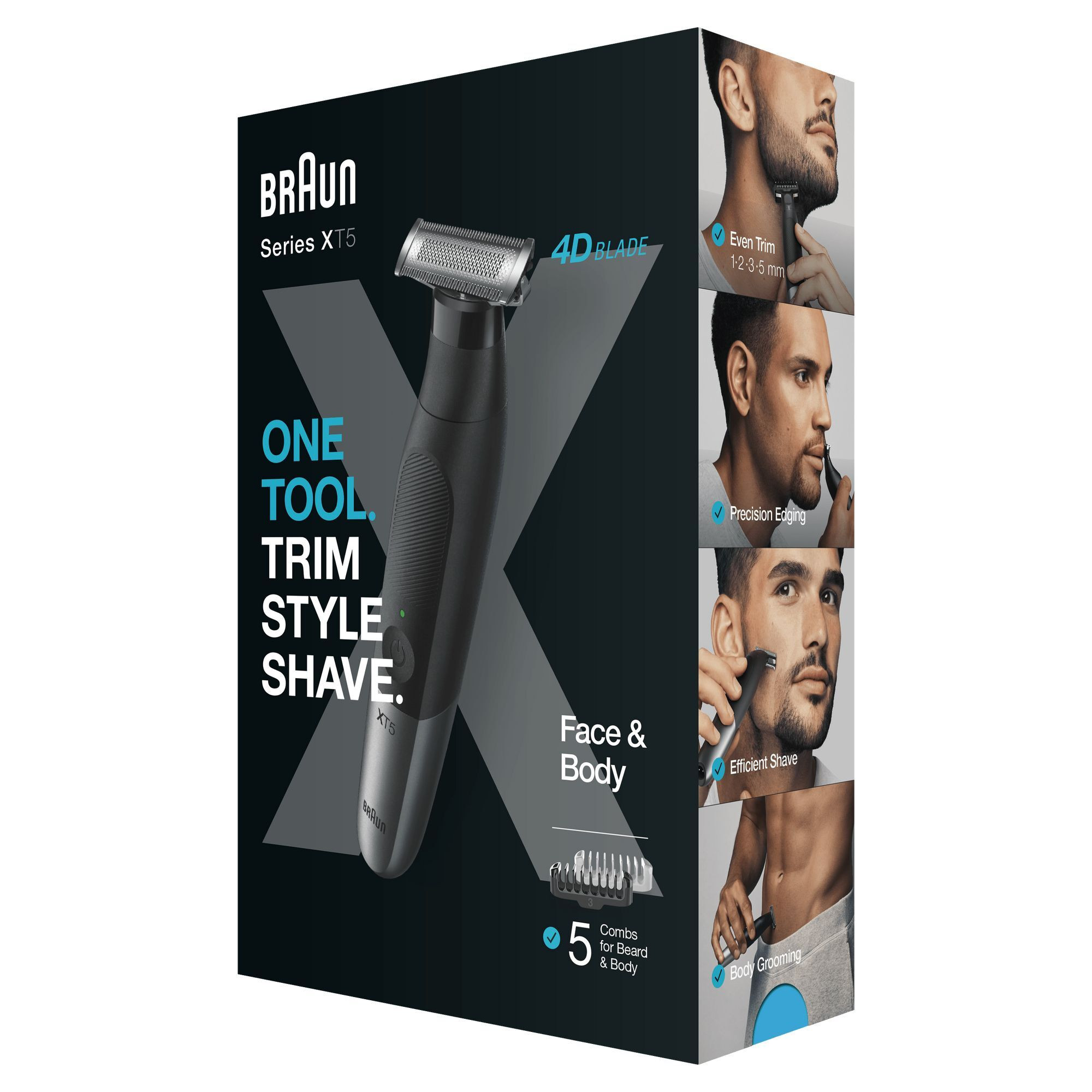 Braun XT5100 Nero-silver Regola Barba-Corpo Ricaricabile con 5 pettini - Image 7