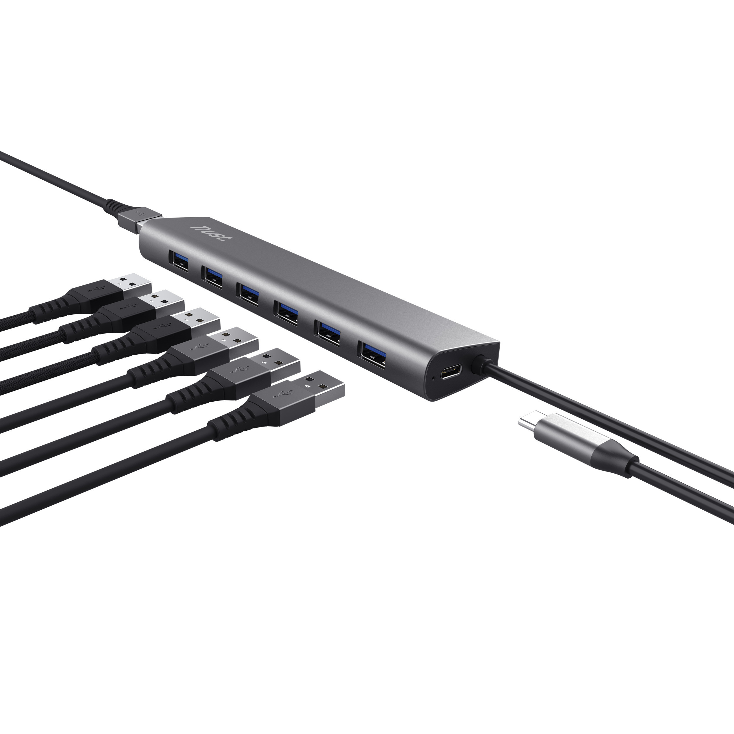 Trust Halyx Hub con 7 Porte e USB 3.2 Gen 1 in Alluminio - Image 4