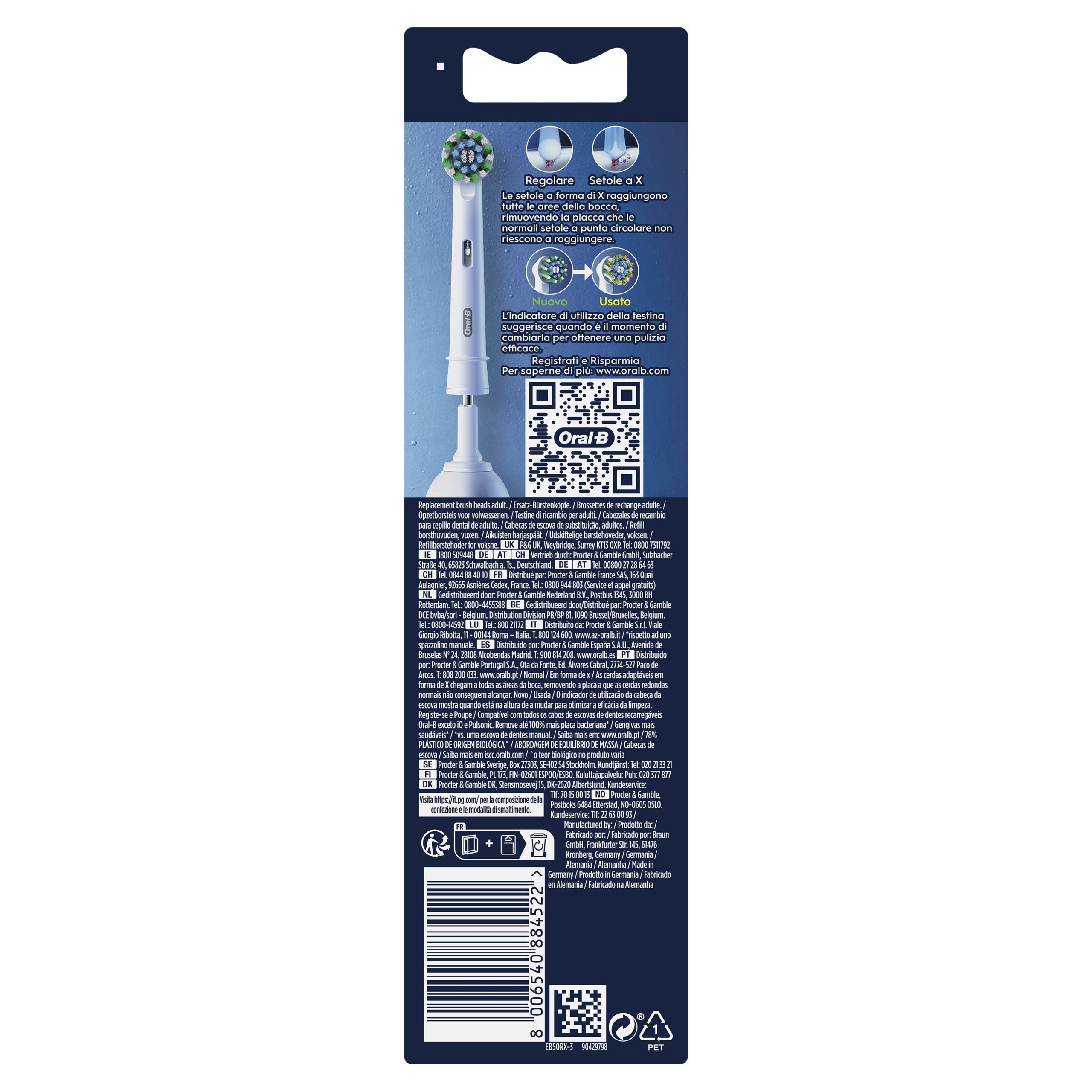 Oral-B EB50RX Testina di Ricambio Cross Action Bianca 3 Pezzi - Image 8