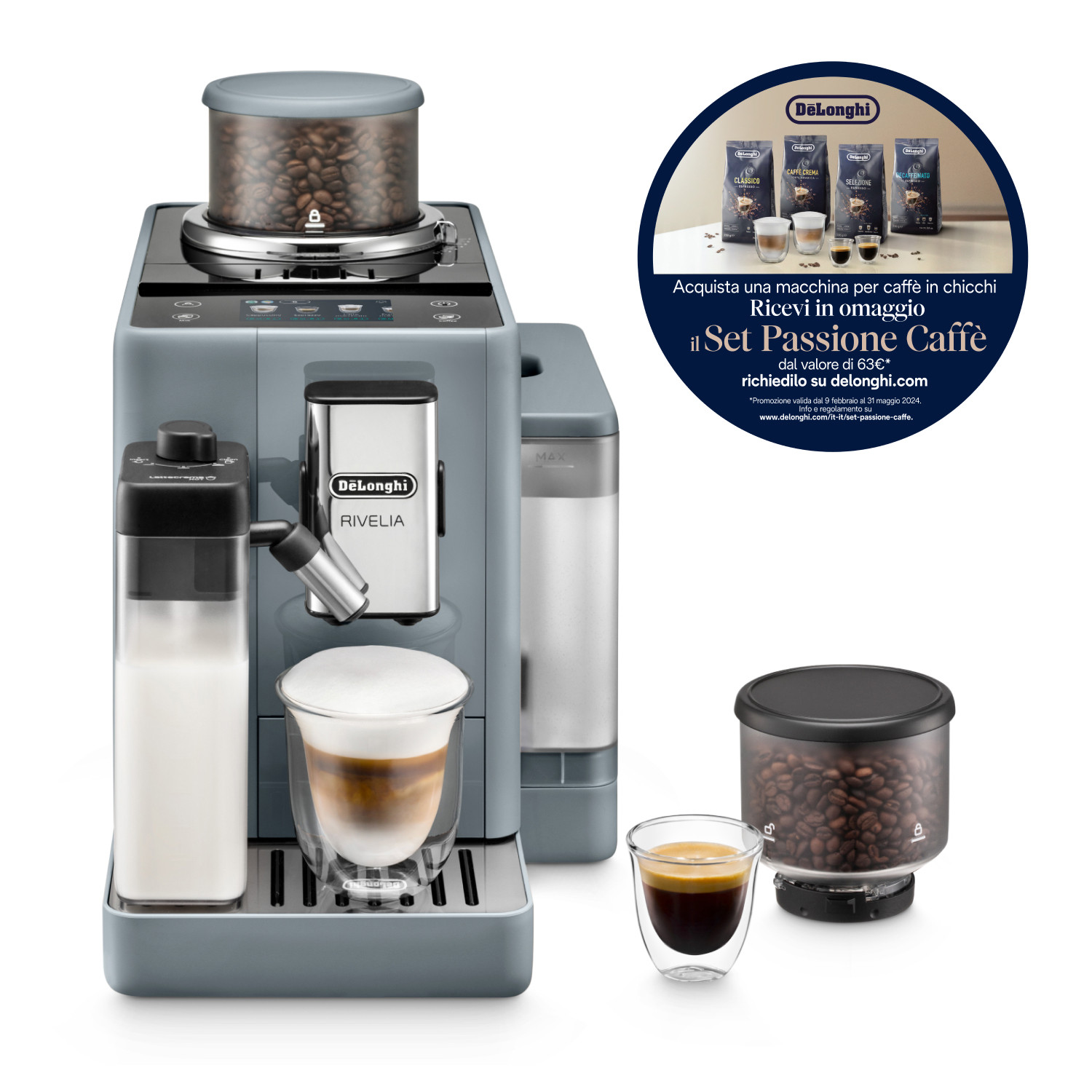 De Longhi Rivelia EXAM44055G Grey Macchina Caffe Automatica - Image 2