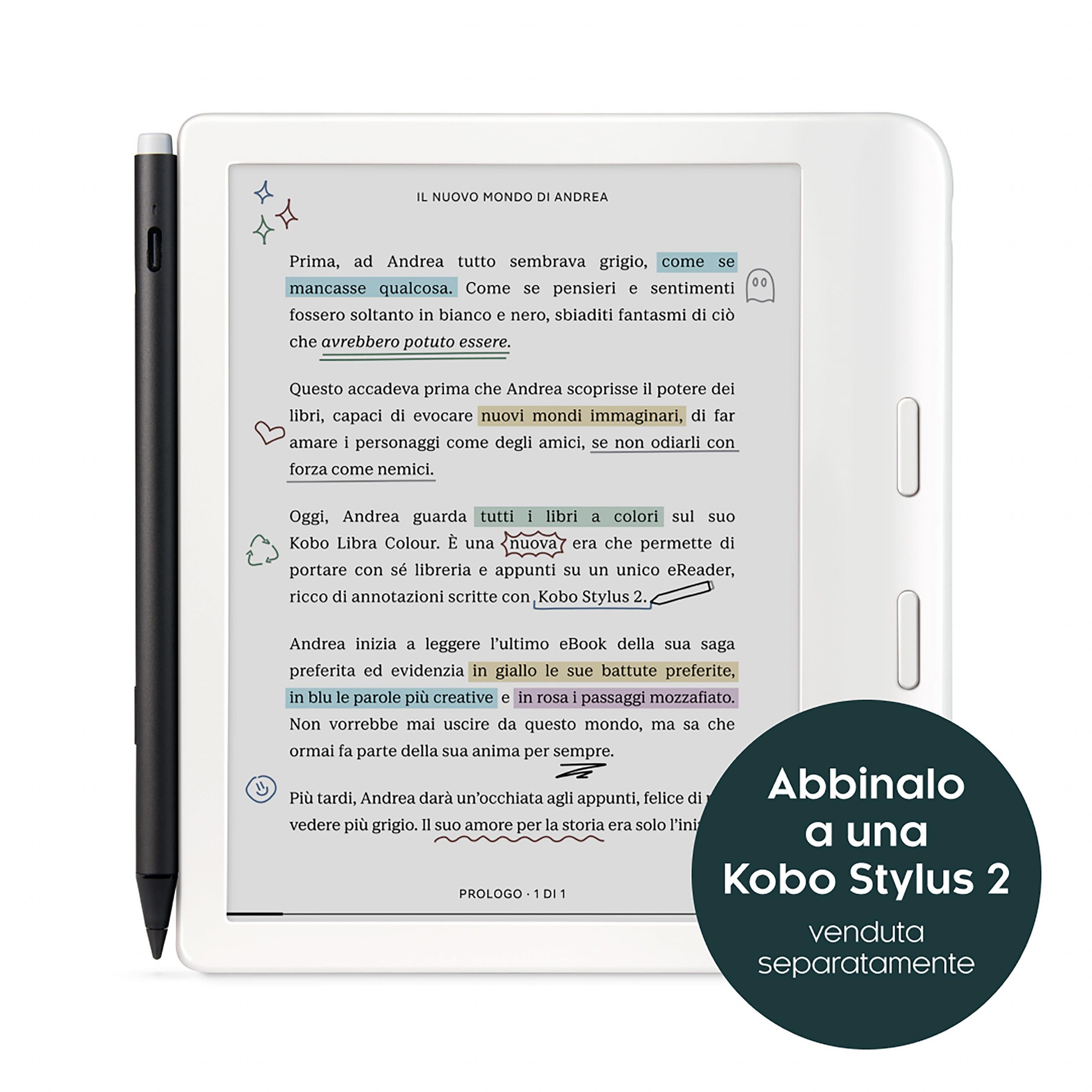 Kobo Libra Colour White Ebook 7 Pollici con Schermo a Colori Supporto Audiolibri - Image 7