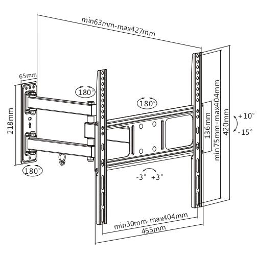 MUNARI SP242 Supporto TV Da 55 Pollici Max 35kg VESA 400x400 Nero - Image 2