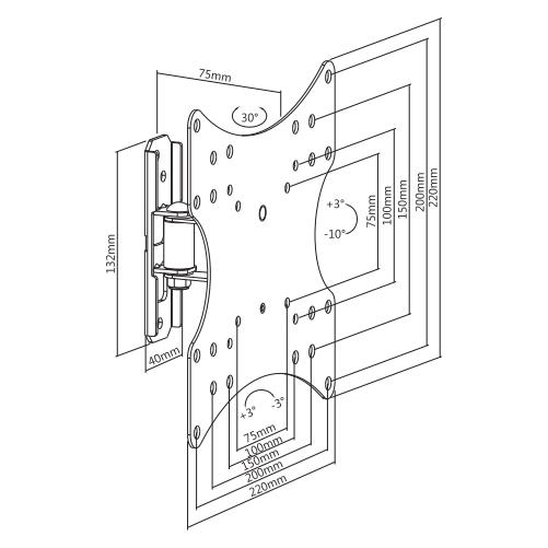 MUNARI SP220 Supporto TV 43 Pollici Max 25Kg VESA Nero - Image 2