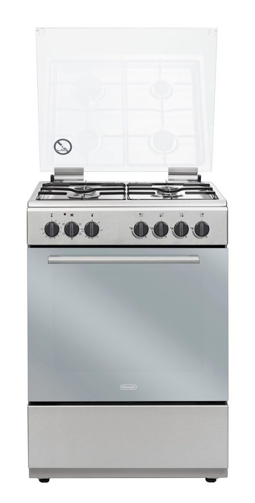 DE LONGHI DL664EX Cucina Inox Forno Elettrico Classe A 4 Fuochi Gas