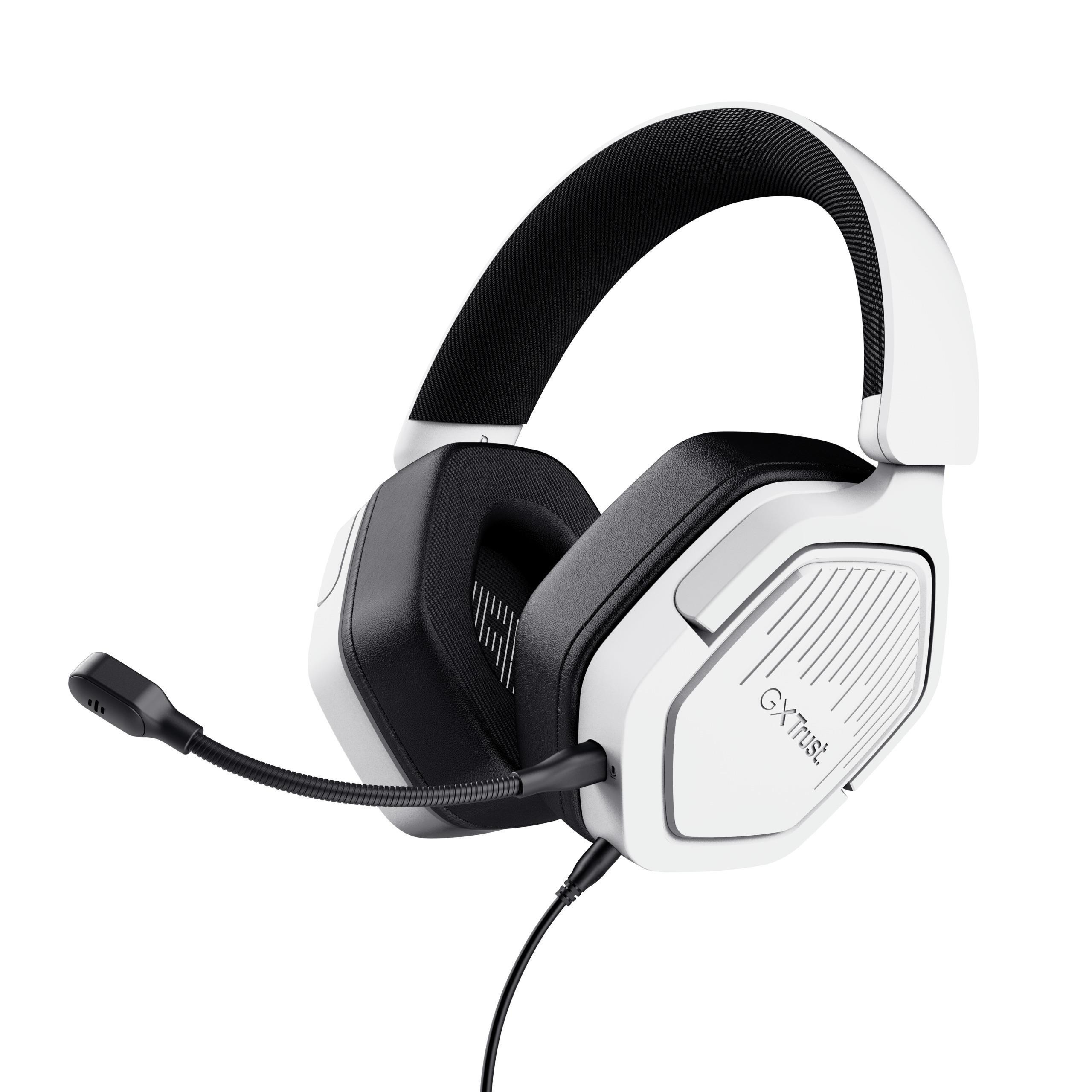 Trust GXT492W Carus Bianco Cuffia Gaming con Microfono per PC e Console