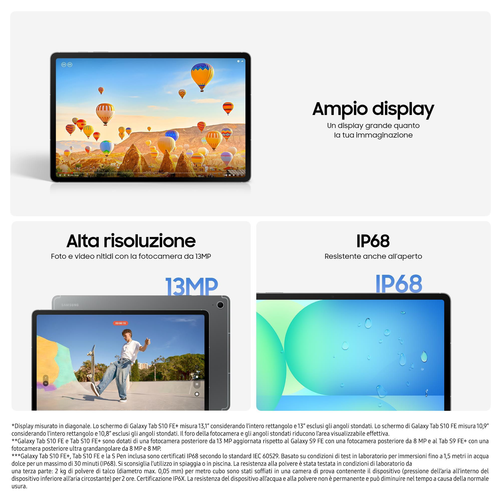 Samsung Tab S10 FE Plus Wi-Fi Gray Tablet 13.1 Pollici 12GB 256GB - Image 5
