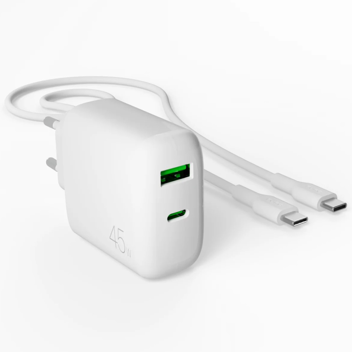 PURO PUTCUSBAC45WDYKCCWHI Caricatore Rete Pro Lite 45W USB A C Con Cavo