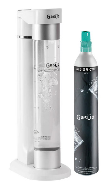 GAS UP Quokka Bianco Gasatore con Bottiglia 800ML e Bombola