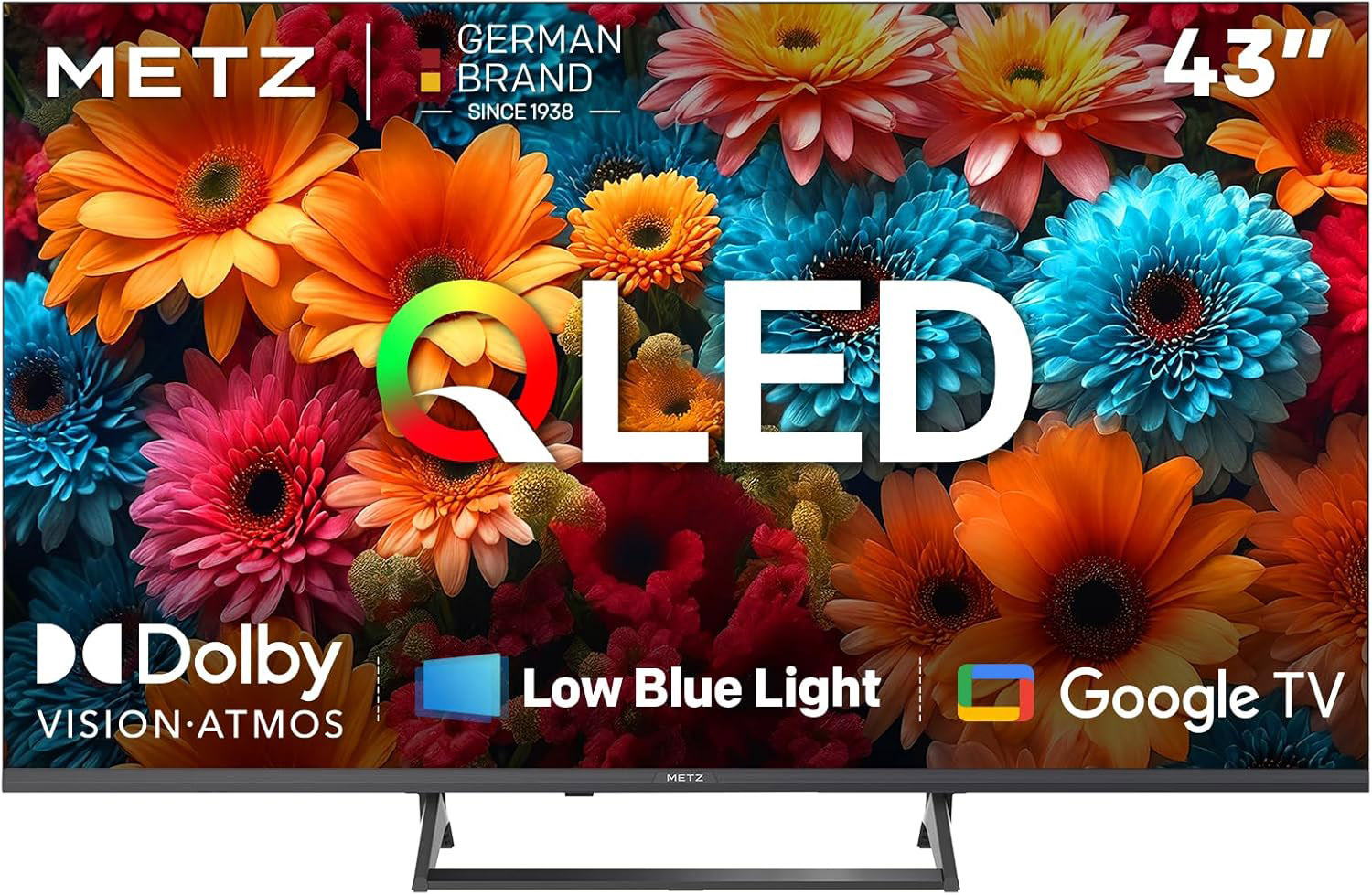 METZ 43MQF7500Z Smart TV QLED 43 Pollici UHD 4K Google TV DVB T2 S2