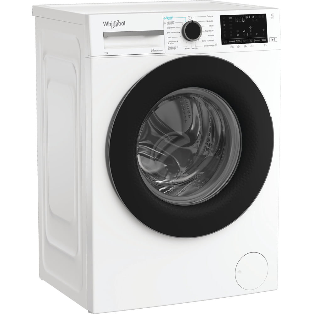 WHIRLPOOL WAM762WBIT Lavatrice Slim 7kg 1200 Giri Vapore Wifi Motore Inverter