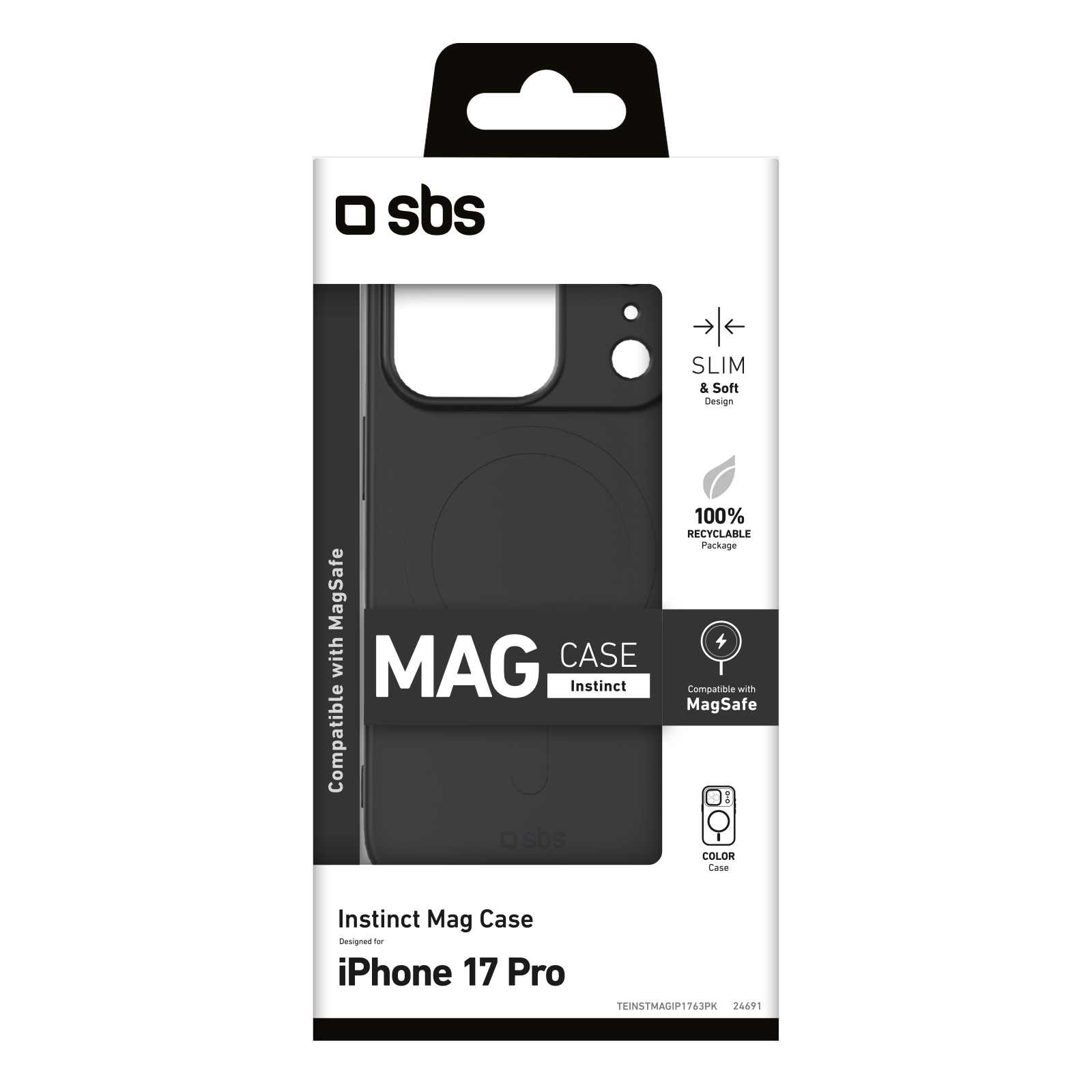 SBS TEINSTMAGIP1763PK Cover Instinct MagSafe iPhone 17 Pro Nera - Image 2