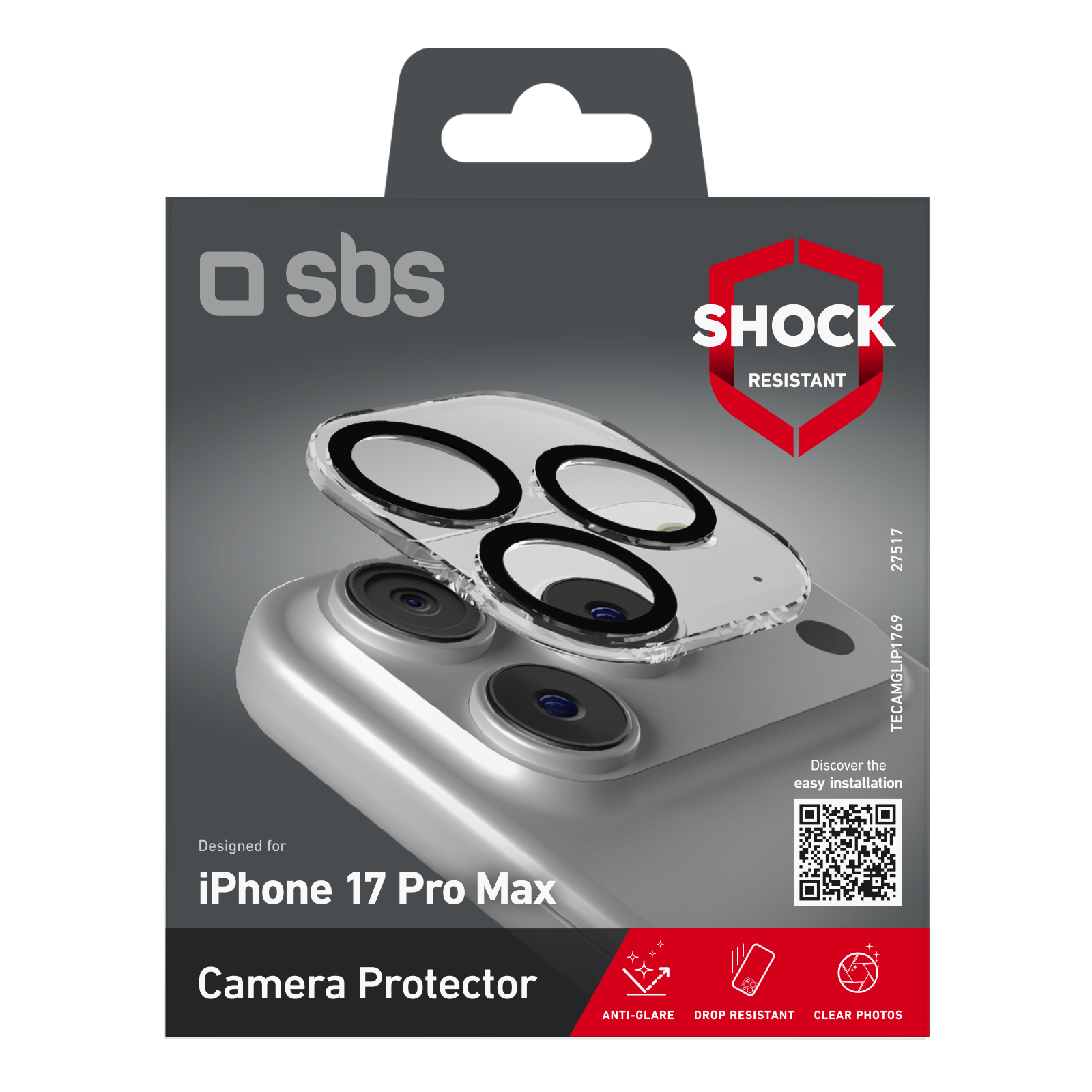 SBS TECAMGLIP1769 Vetro Fotocamera iPhone 17 Pro Max Pellicola Protettiva - Image 3