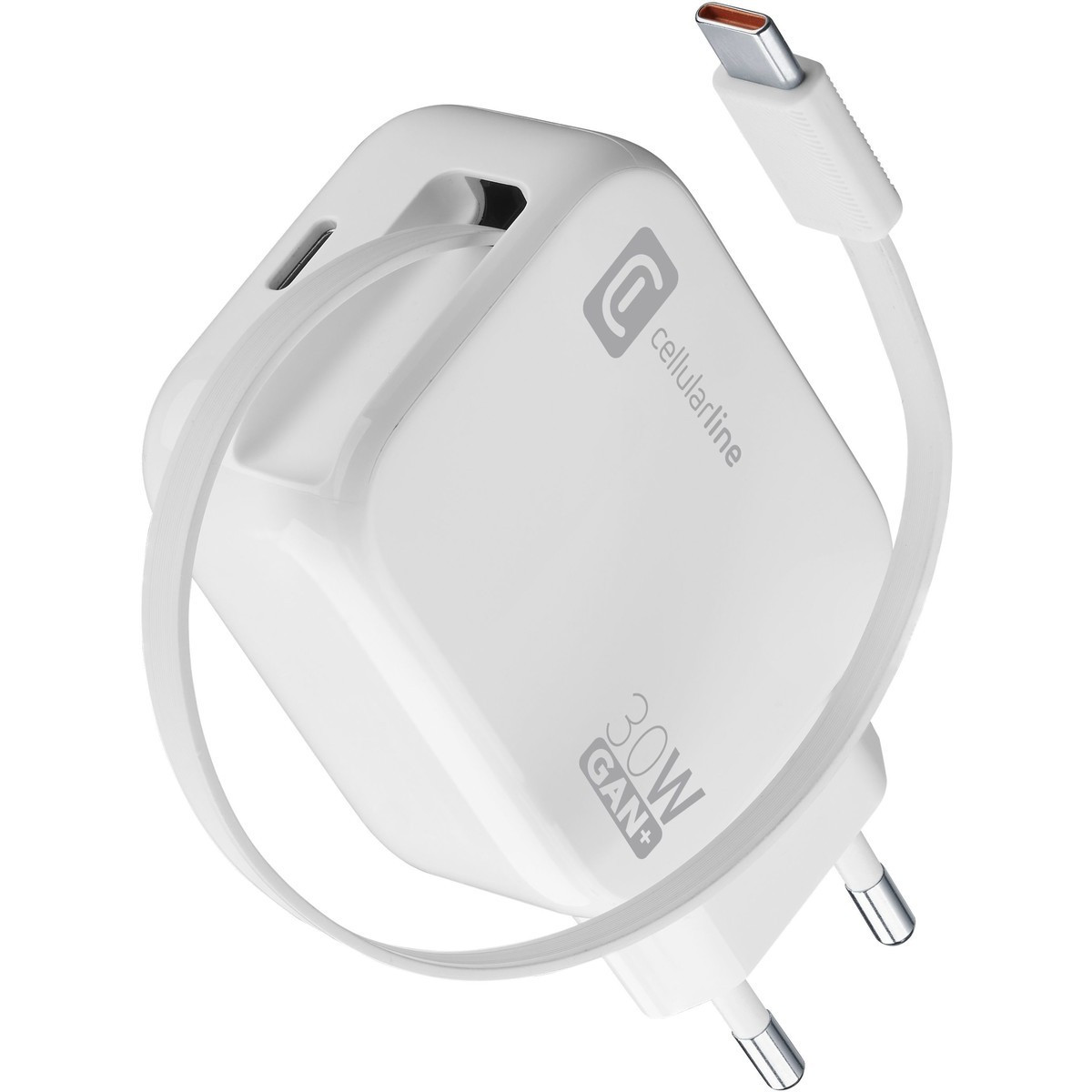 CELLULAR LINE ACHROLLUSBCGAN30WW Caricabatterie Rete USB-C 30W GAN Roller WH