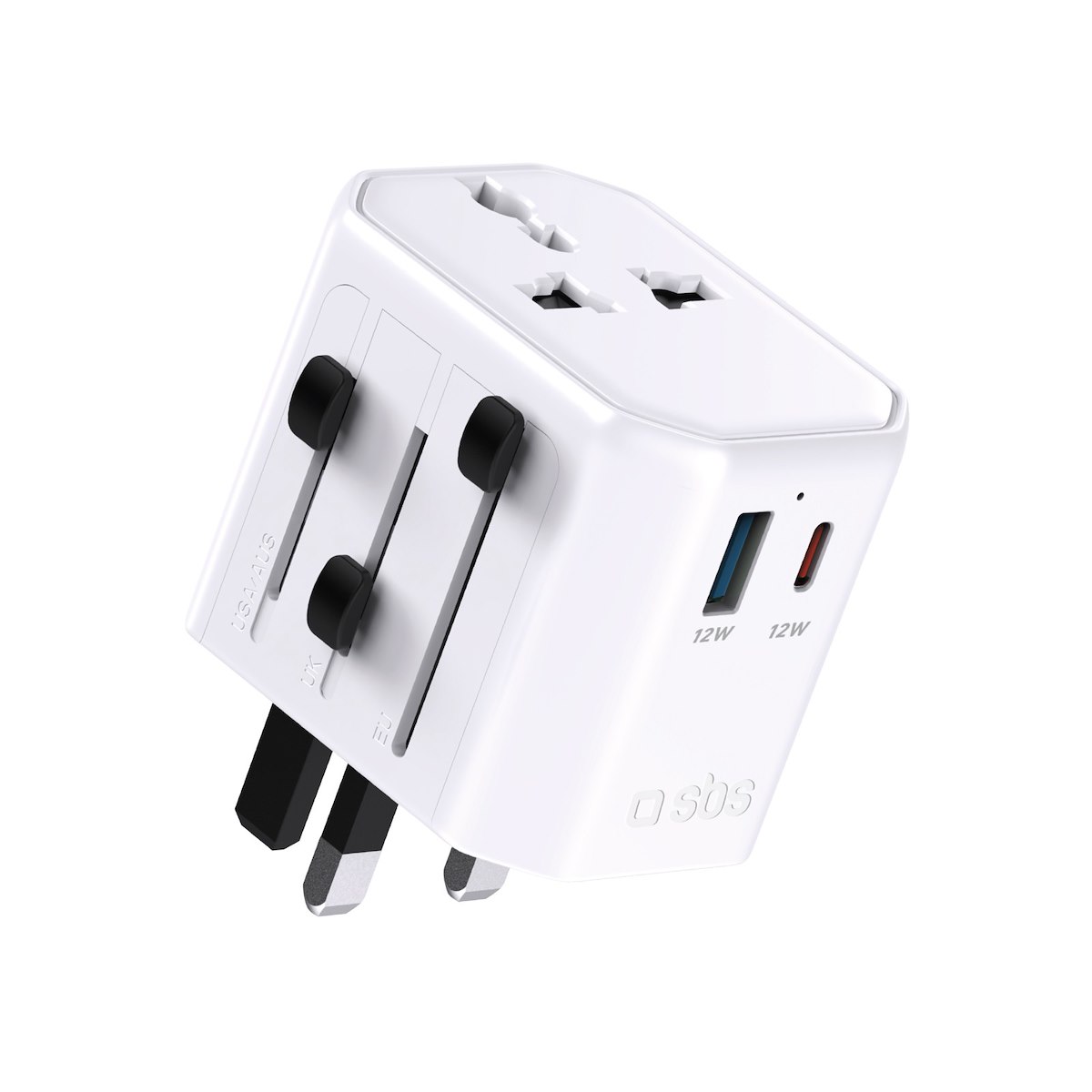 SBS TEADAPTUSBTCUNI Adattatore Viaggio Universale USB C USB A 2500W