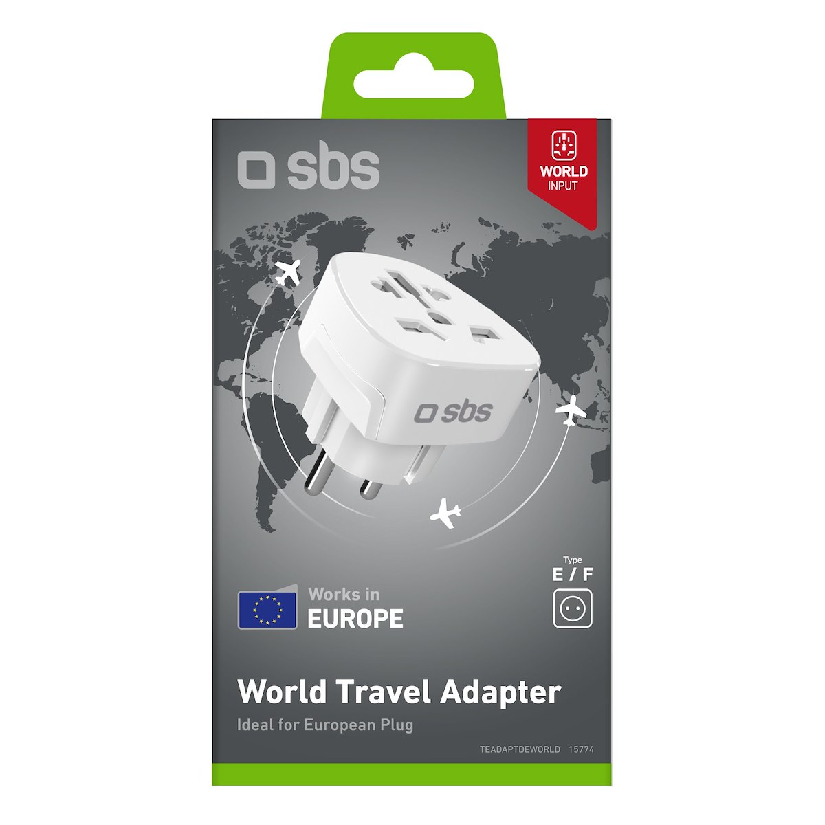 SBS TEADAPTDEWORLD Adattatore Presa Muro Schuko Tedesca Universale