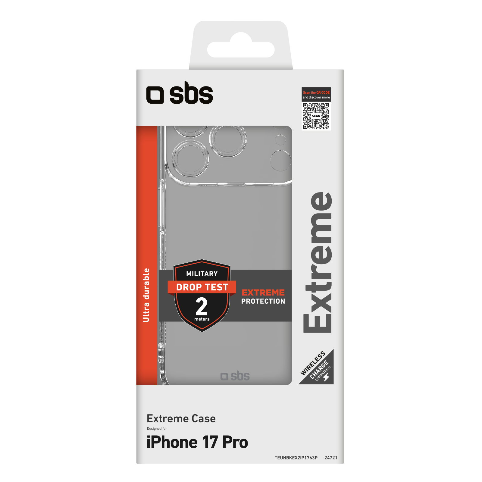 SBS TEUNBKEX2IP1763P Cover Extreme 2 Trasparente Per Iphone 17 Pro - Image 2