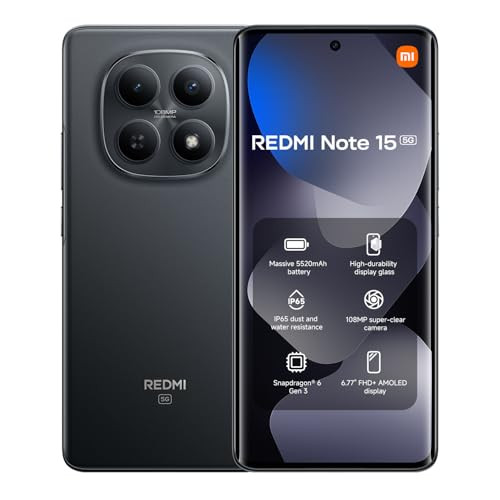 XIAOMI REDMINOTE155G8256BLACK Smartphone 6.77" FHD+ AMOLED 8GB 256GB 5G