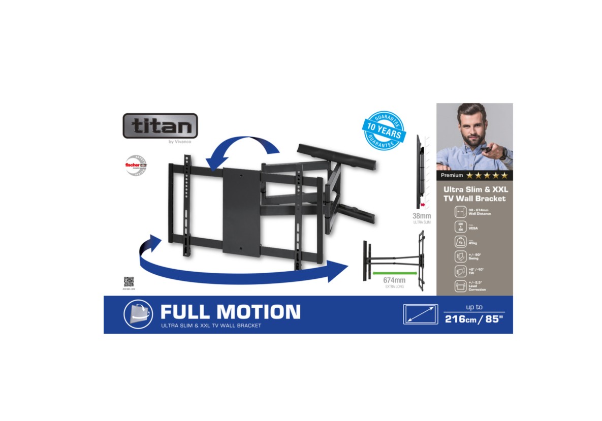 VIVANCO VVTVFMOR85INCH45KGS2 Supporto TV Orientabile 85 Pollici Max 45 Kg VESA - Image 2