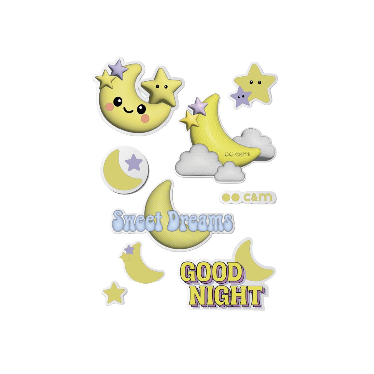 CASEME CMCHARMSTICKMOO Set Adesivi Decorativi Luna