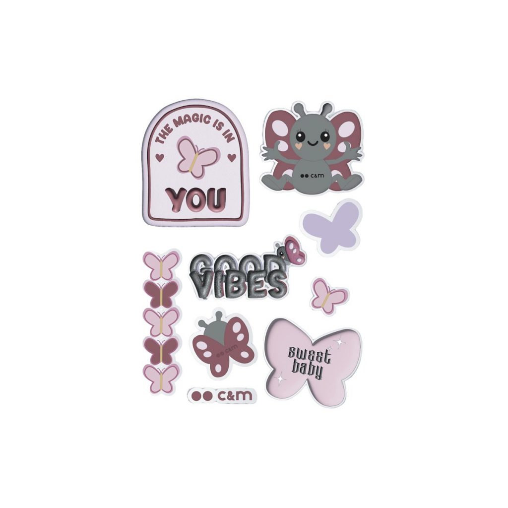 CASEME CMCHARMSTICKBUT Set Adesivi Decorativi Farfalla