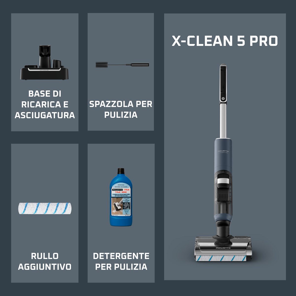 ROWENTA GZ5436 Lava Aspira Senza Fili Potente 250W Con Base Ricarica - immagine 2
