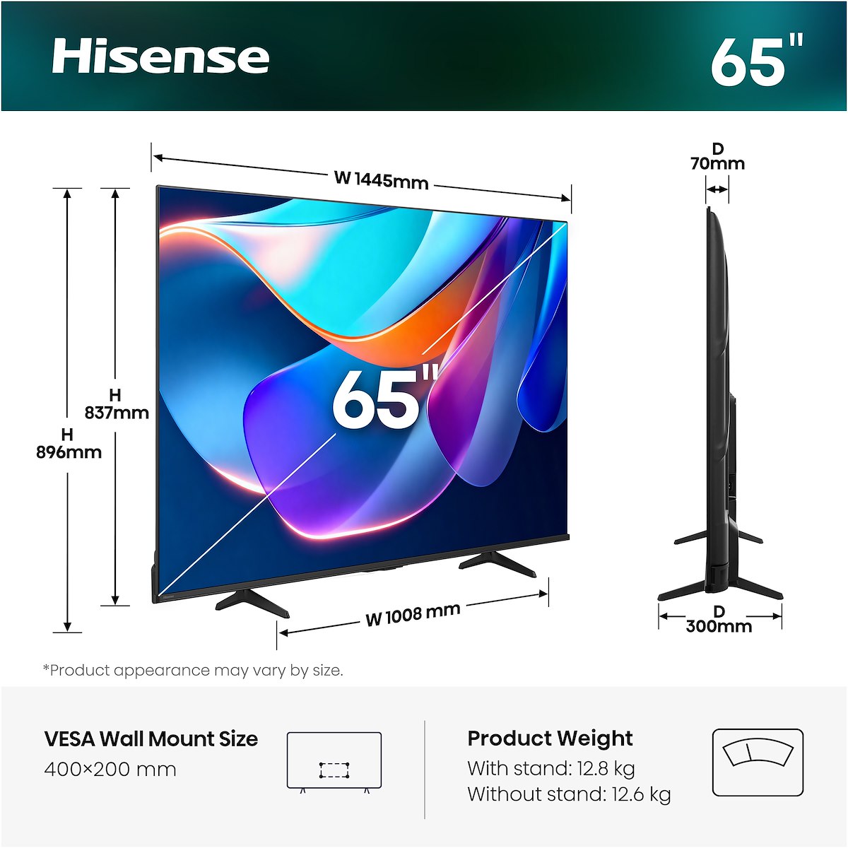 Hisense 65A69S Smart TV LED 65 Pollici UHD 4K Vidaa TV - immagine 2