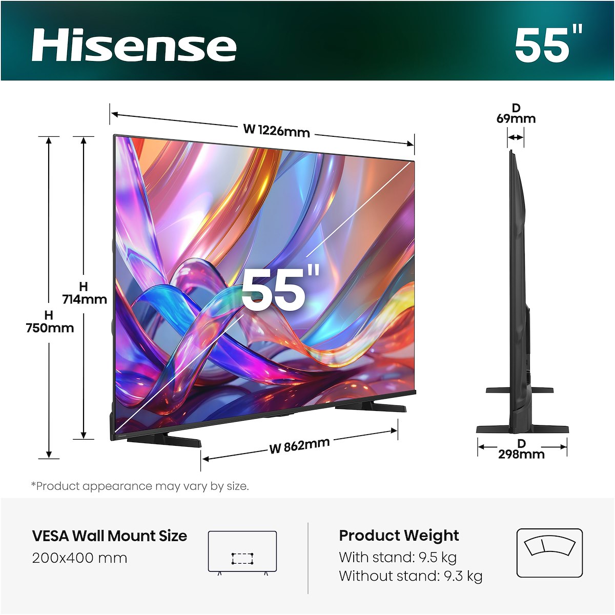 Hisense 55E79S Smart TV Qled 55 Pollici UHD 4K Vidaa TV - immagine 2