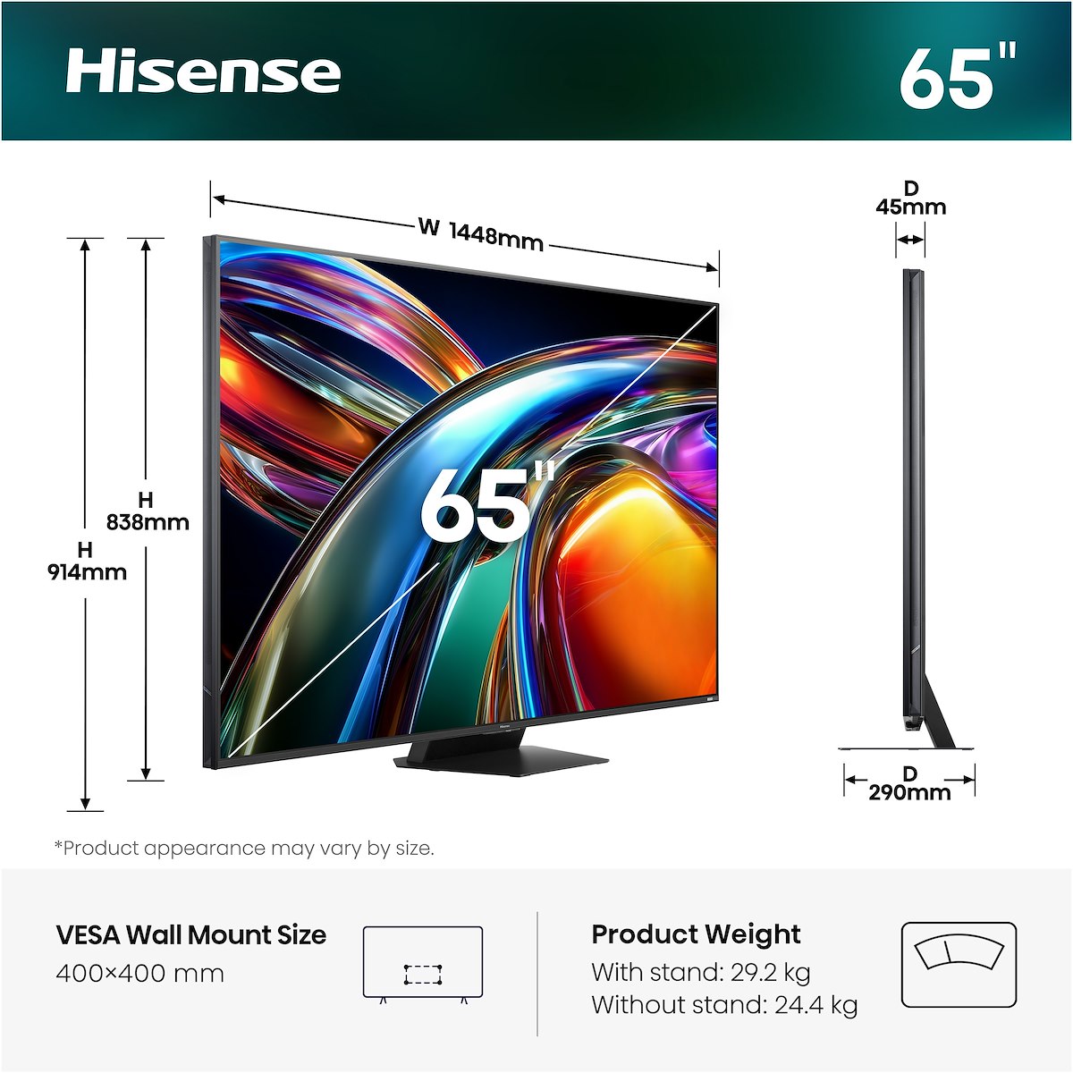 HISENSE 65UR9S Smart TV MiniLED 4K UHD 170Hz VIDAA - immagine 2