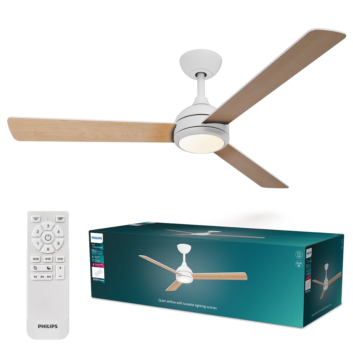 PHILIPS 929004751601 Ventilatore Soffitto Velyx Pale Legno LED 24W - Image 3
